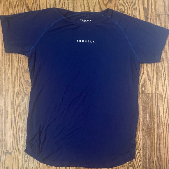 YoungLA Men's Deep Blue Short Sleeve Tee - Picture 1 of 3